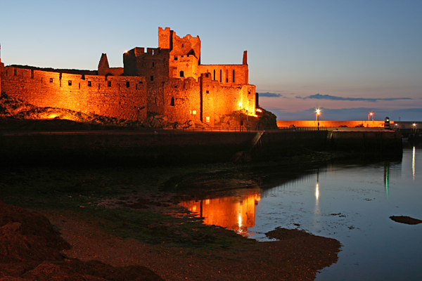Peel Castle at dusk